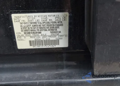 2009 Nissan Sentra 2.0S from USA, damaged, VIN 3N1AB61E49L691869